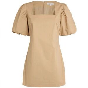 frame 'nina' gathered mini dress in 'pebble'